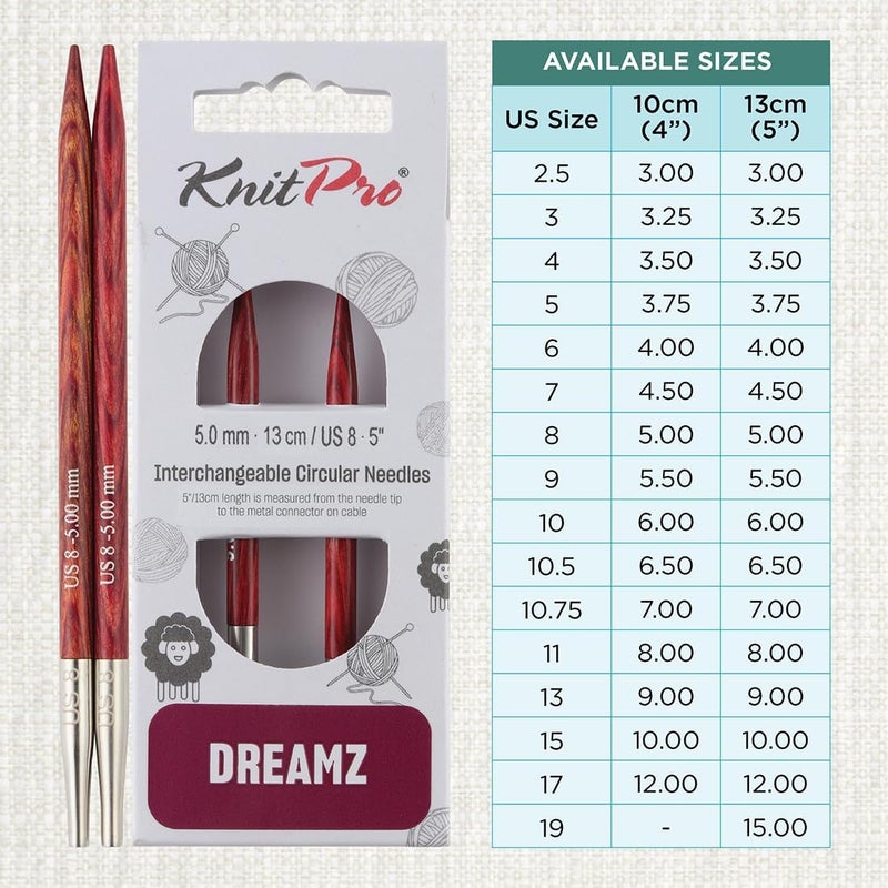 Knit Pro Dreamz Interchangeable Circular Needles 5" (13cm) | US Size 8 (5mm) - Image 3